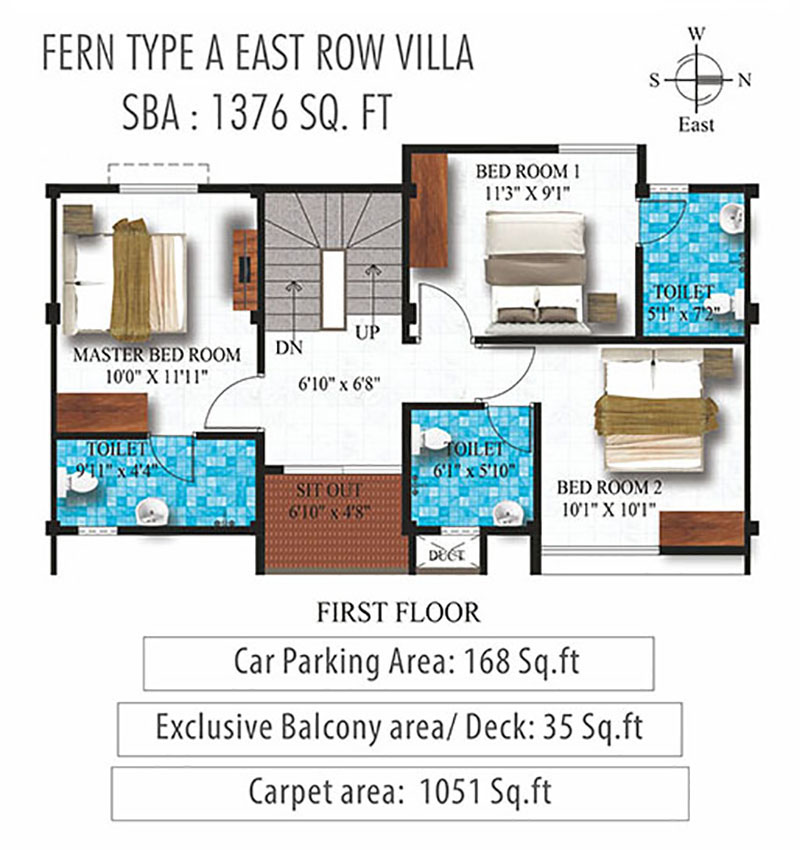 Humming Gardens Villas near Kelambakkam Floor Plan